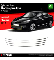 Renault Fluence Krom Ön Tampon Çıtası 4 Prç. 2013-2016 Makyajlı