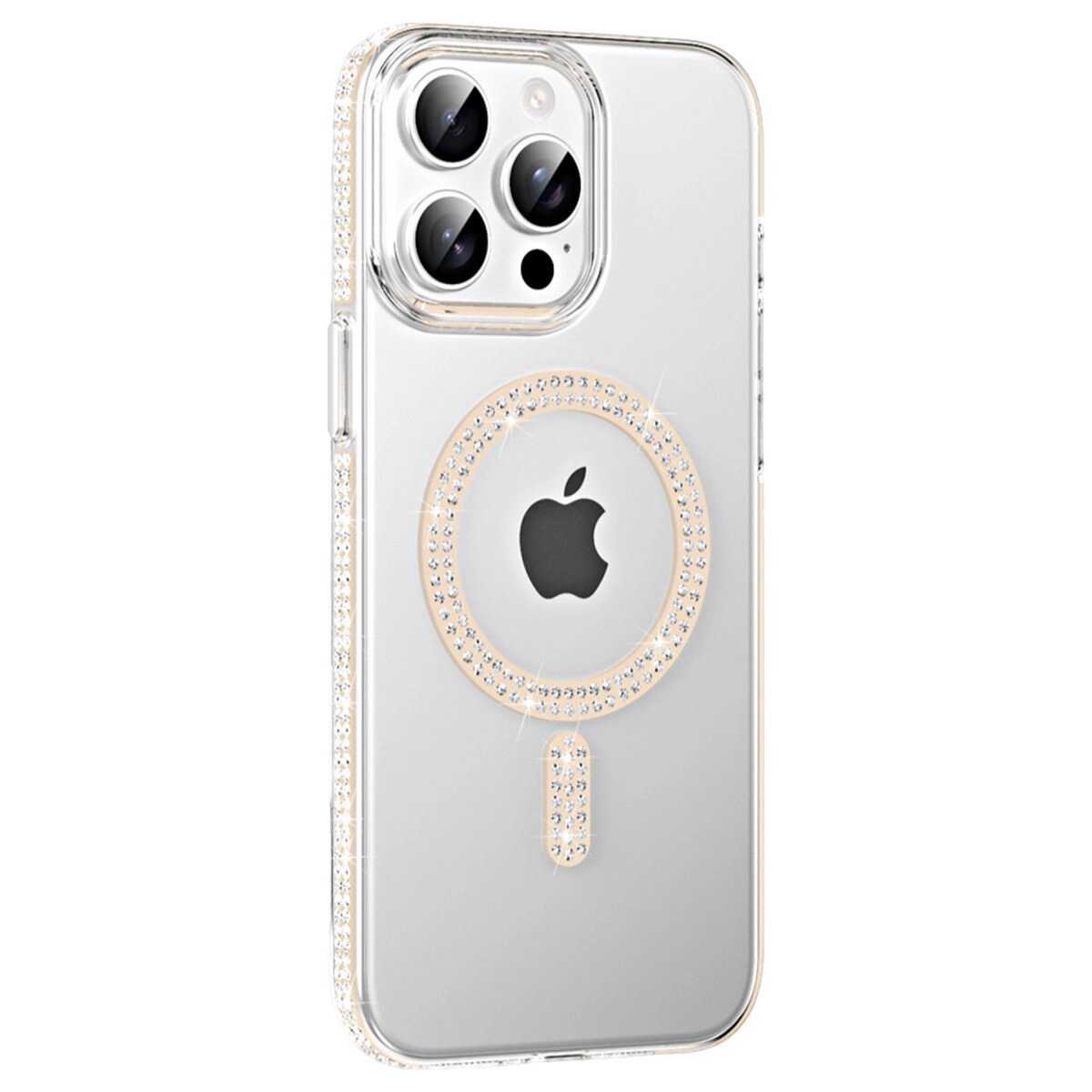 İphone 14 Move Taşlı Magsafe Kapak - Pembe