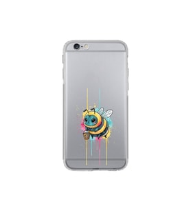 iPhone 6S Plus ile uyumlu Splash arı tasarımlı şeffaf silikon kılıf