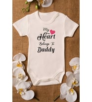 Kız Ekru Bebek Daddy Baskılı Çıtçıtlı Body %100 Pamuklı Zıbın