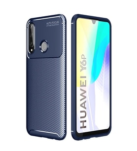 Huawei Y6P Kılıf Auto Focus Karbon Kapak - Lacivert