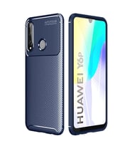 Huawei Y6P Kılıf Auto Focus Karbon Kapak - Lacivert