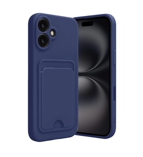 Apple İphone 16 Kılıf Kelvin Kartvizitli Silikon - Lacivert