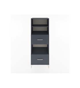 Hyperion Dolap 3 Raflı 2 Çekmeceli 60x44x163 Antrasit-Antrasit