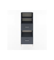 Hyperion Dolap 3 Raflı 2 Çekmeceli 60x44x163 Antrasit-Antrasit