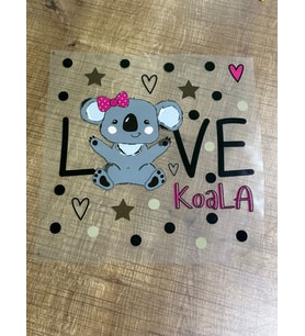 22X23 CM ÜTÜ İLE YAPIŞAN LOVE YAZILI AYI TRANSFER BASKI ARMA TİŞÖRT BASKI