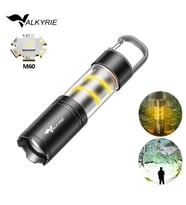Valkyrie Şarjlı Kamp Feneri El Feneri Type-C Şarjlı COB Yan Işıklı 3 Modlu Zoomlu Karabinalı