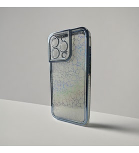 İPHONE 13 Pro Şeffaf Desenli Kaliteli Silikon Telefon Kılıfı (Mavi)