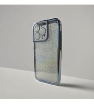 İPHONE 13 Pro Şeffaf Desenli Kaliteli Silikon Telefon Kılıfı (Mavi)
