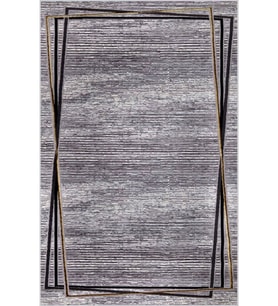 Eliana Home Baskılı, Yıkanabilir Kaymaz Taban Salon Halısı LNA0697 100x150 cm (Gri)