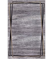 Eliana Home Baskılı, Yıkanabilir Kaymaz Taban Salon Halısı LNA0697 100x150 cm (Gri)