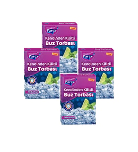 Kendinden Kilitli Buz Torbası 196 Buz Küpü 4 Paket