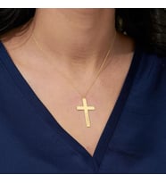 Kişiye Özel Haç Sembol İsim Kolye 925K Gümüş (Gold)
