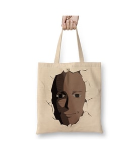 Saitama Face One Punch Man Beyaz Bez Çanta Uzun Saplı Alışveriş Çantası Plaj Çantası