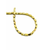 Hematit Doğal Taş Parlak Gold Burgulu Dikdörtgen Kesim 5x8mm Dizi