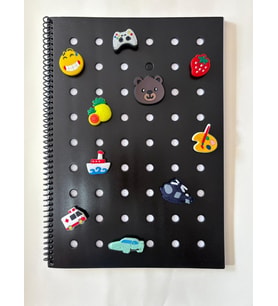 Adalinhome Charm Kapaklı A4 Spiralli Çizgili Fun Defter  (80 Yaprak) (Siyah)