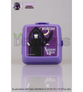 LİSANSLI WEDNESDAY 2 KATLI BESLENME KUTUSU / LUNCH BOX (Siyah)
