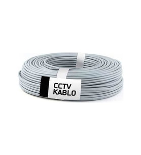 Cctv 2+1 0,22 Mm  Güvenlik Kamera Kablosu (Beyaz)