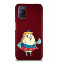 Oppo A52 Soft Premier Kapak Bayan Puff Tasarımlı Silikon Kılıf - Mürdüm (Şeffaf)