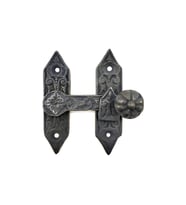 Antika Tarz Dekoratif Pirinç Kapı, Pencere Mandalı - 86x72 Mm, Oksit