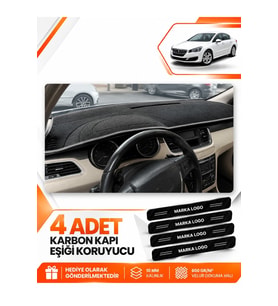 PEUGEOT 508 (2010-2018) Uyumlu Ön Torpido Koruma Kılıfı Halısı - Siyah Gri