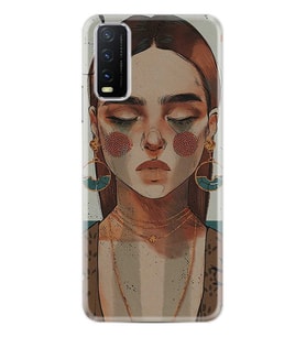 Vivo Y20 Kılıf Desenli Silikon Earring Woman 1362