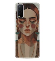 Vivo Y20 Kılıf Desenli Silikon Earring Woman 1362