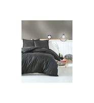 Cotton Box Elegant Stripe Saten Çift Kişilik Nevresim Takımı Antrasit