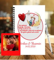 Sevgililer Gününe Özel Ahşap Defter Kalem &  Instagram Çerçeve Hediye Seti 22
