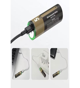Lexroo USB Type-C Şarjlı AA Pil 1.5V 1000+ Kez Şarj Edilebilir Lityum Kalem Pil 2'li Paket