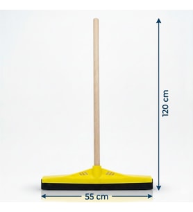 Mulpex Kauçuk Zemin Çekçeği 55 cm + 120 cm Ahşap Saplı Endüstriyel Temizlik Seti