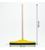Mulpex Kauçuk Zemin Çekçeği 55 cm + 120 cm Ahşap Saplı Endüstriyel Temizlik Seti