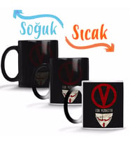 V For Vendetta Afiş Sihirli Kupa Bardak Porselen