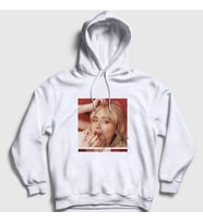 Presmono Unisex Beyaz Poster Sabrina Carpenter Kapüşonlu Sweatshirt 471747tt