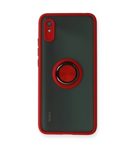 Xiaomi Redmi 9a Kılıf Montreal Yüzüklü Silikon Kapak - Kırmızı