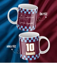 Biz Sokaklarda Seninle Büyüdük Bordo Mavi Kişiye Özel İsim Ve Numara Baskılı Kupa Bardak - Hediyelik