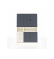 Arges Dolap 7 Raflı 4 Çekmeceli 5 Kapaklı 132x30x195 Aytaşı-Antrasit/Aytaşı