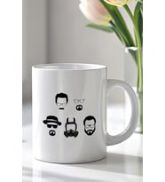 Breaking Bad Heisenberg Tasarımlı 330ml Baskılı Beyaz Seramik Kupa Bardak