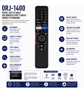 Vestel ORJ-1400 Type-C Google TV Kumandası