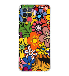 PrintiFy Oppo A94  ile Uyumlu 1mm Slim Fit Retro Renkler 2 Baskılı Şeffaf  Kılıf