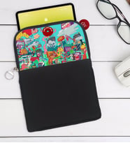 BK Gift Modern Soyut Tasarımlı Taşınabilir Koruyucu Tablet Kılıfı & Organizer Çanta - Siyah-9