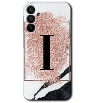 Galaxy A15 Kılıf HD Desen Baskılı Kılıf - Pembe Mermer Desenli I Harfi