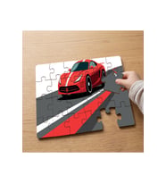 Kırmızı Spor Araba Tasarımlı 24 Parça Ahşap Çocuk Puzzle MPK0970