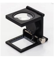 -28x28 Mm Katlanır Sayaçlı Metal Lüp, 2 LED Işıklı Büyüteç Tekstil Th9005A