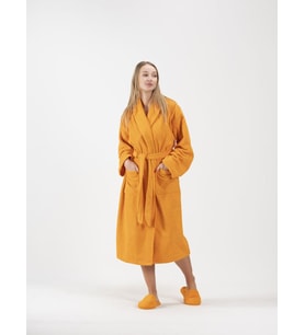 CottonVerse Şalyaka Bornoz – %100 Pamuk, Unisex Oranj-S/M
