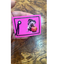 PEMBE ZİNCİRLİ FARELİ ARMA DİKİŞ APLİKLE 8X6 CM