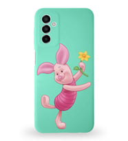 Samsung Galaxy A04s Uyumlu Lansman Kılıf Altı Kapalı İçi Kadife  Piglet Tasarımlı  Kapak (Şeffaf)