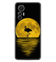 Xiaomi 12 Lite Kılıf Silikon Desen Özel Seri Ay ve Flamingo 1775