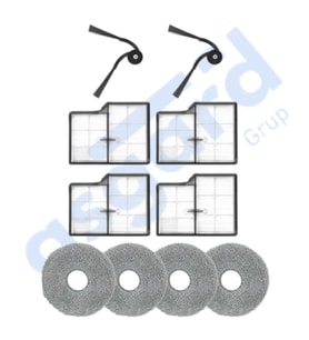 Roborock Saros 10- Saros 10R Uyumlu 2 Yan Fırça 4 Filtre 4 Mop PKT-iasgf0000886