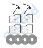 Roborock Saros 10- Saros 10R Uyumlu 2 Yan Fırça 4 Filtre 4 Mop PKT-iasgf0000886